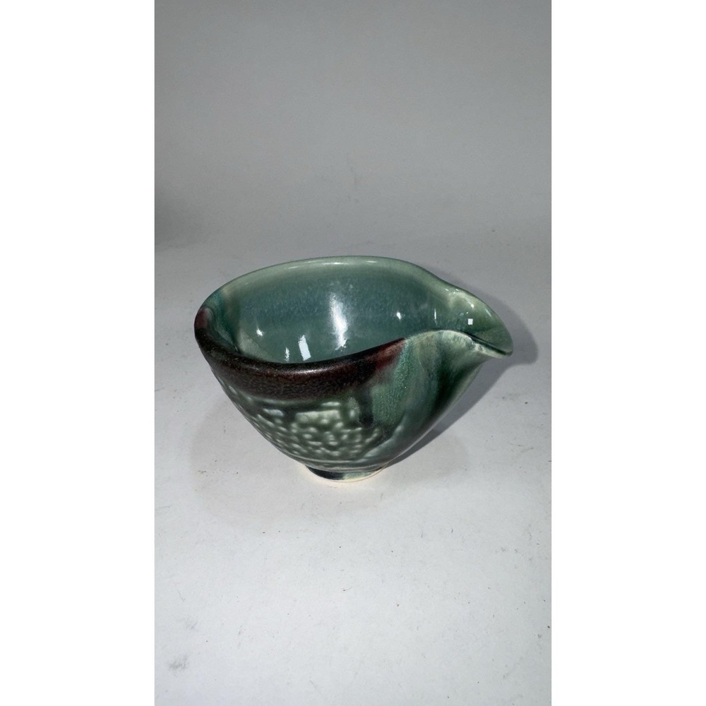 Vintage Green Drip Glaze Art Pottery Creamer Studio Pottery MCM Unmarked